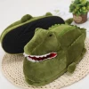Fluffy crocodile shape slippers funny plush animal slippers warm woman indoor slippers