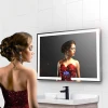 fogless Touch screen switch led light smart bath room mirror with bluetooth