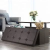 Foldable Tufted Faux Leather Large Storage Ottoman