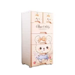 Food Grade PP Baby Colorful Plastic Drawer Storage Cartoon Cupboard Cabinet Organizer For Kids