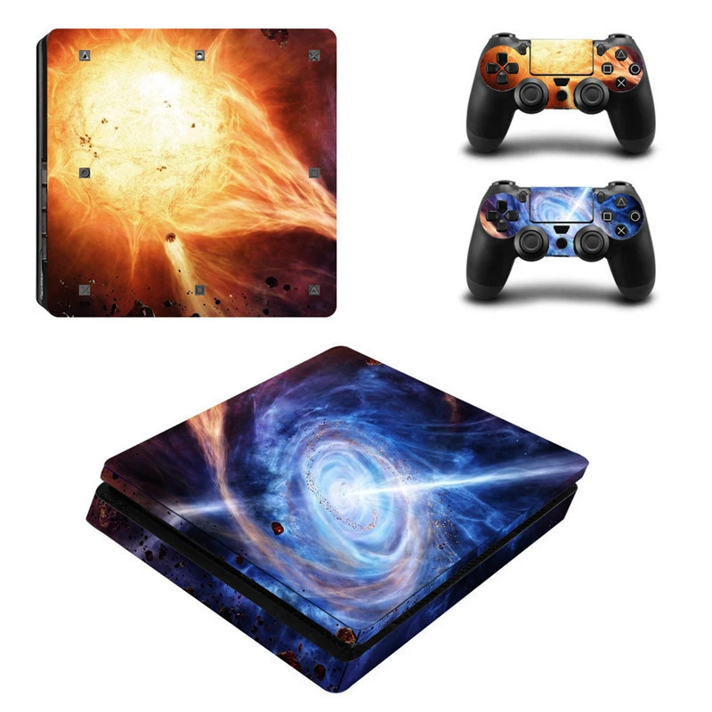For PS4 Slim Skin Vinyl Stickers Decals Covers Wrap + 2 Controller Skins