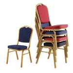 Free sample stackable hotel commerical furniture cheap metal frame fabric cover banquet event chairs wedding party hotel chair