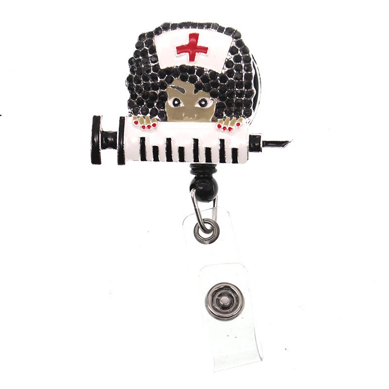 Free Shipping Black Nurse Badge Reel Accessories For Gift Medical Retractable Badge Holder