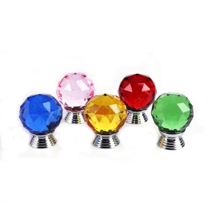 Furniture Cabinet Wardrobe Pull Handle Holder Knob Crystal Handle with screw