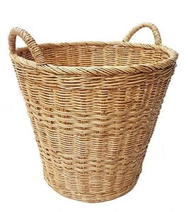 Garden Basket Manufacture Eco Friendly Vintage Laundry Hotel Decoration Pot Planter OEM ODM Garden Giant Rattan Log Basket