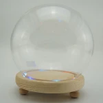 Glass ball with wood&bamboo&glass base for craftes decoration