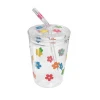 Glass Bubble Tea Cup with Glass Straw