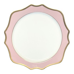 Gold beaded charger plate wholesale pink charger service plate
