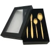 Gold Cutlery 24pcs Metal GOld Flatware Stainless Steel Cutlery Set With Gift box