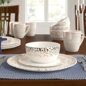 Good quality hotel restaurant soup bowl charger plate set 16 piece ceramic dinner set luxury porcelain dinnerware sets