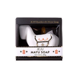Gosari.F Jeju Organic Handmade Mayu (Horse Oil) Soap 80g Contains a 5% of Horse Oil Fresh Sandalwood Scent Souvenir For Gift