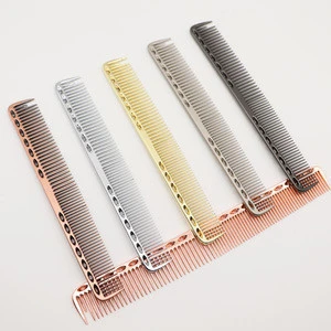 Hairdressing wholesale custom electrical aluminum plated barber hair combs for salon