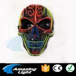 Halloween Carnival Masquerade Sound Active El Mask Flashing LED Mask Flashing  Wire  EL mask