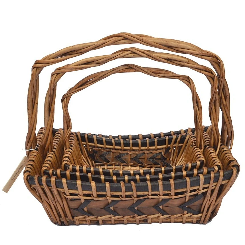 handmade natural willow basket with handle picnic basket wicker willow