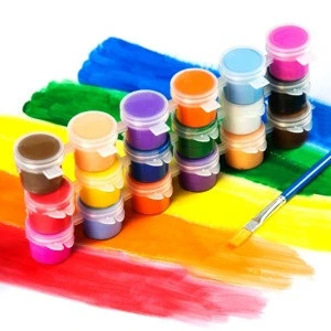 HAOFENG 3ml 6colors Kids Drawing DIY Acrylic Paint Water brush Pigment Set for Clothing Textile Fabric Paper Bamboo Leather