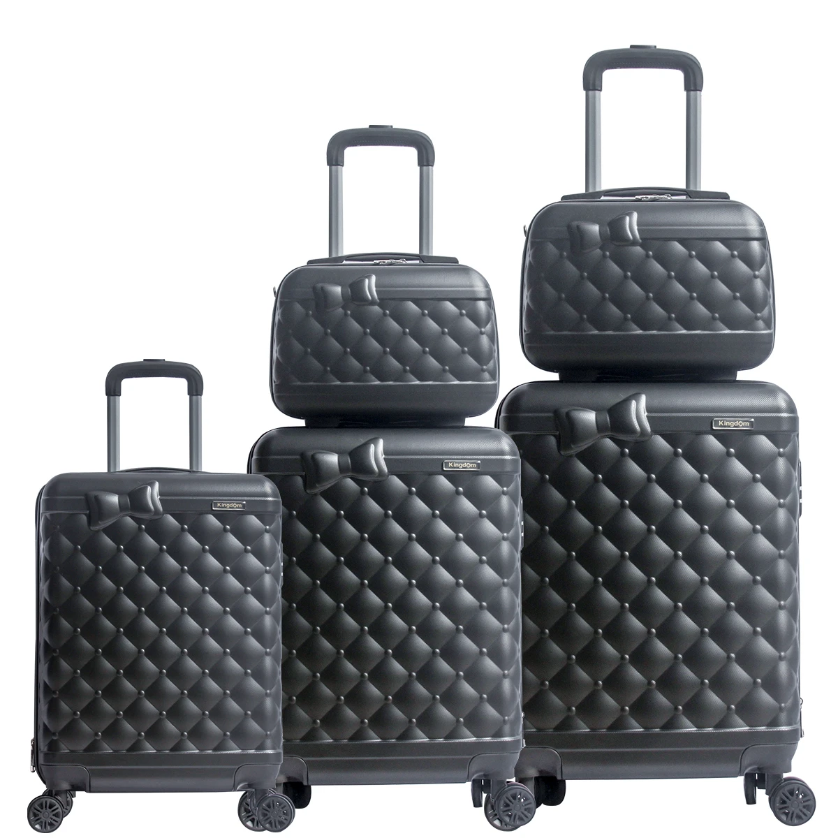hard shell 5pcs women luggage cabin  waterproof travel hand carry metal suitcase