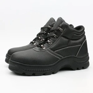 Heavy duty leather black jallatte high temperature safety shoes