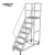 Import Heavy-Duty Metal Rolling Stair Ladder Steel Movable Platform Ladder for Warehouse New Condition from China