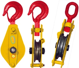 Heavy Duty pulley block triple wheel with hook super lift hand opeated sheave pulley block