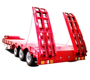 Heavy machine transporting 80 ton 3 lines 6 axle low body trailer/ low flat bed trailer//Front detachable lowbed semitrailer