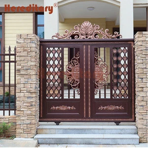 High-end Villa garden automatic swing casted aluminum gate for courtyard