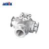 High Platform stainless steel 3-Way Ball Valve cf8m 1000 wog -triclamp Ends
