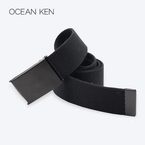 High quality black plate buckle  webbing fabric belt