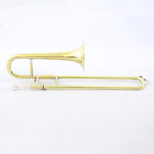 High Quality Brass Material Gold Lacquered Bb Tone Slide Trumpet