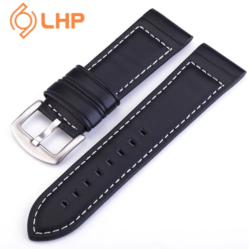High-quality customized solid color leather with stainless steel buckle soft unisex leather strap