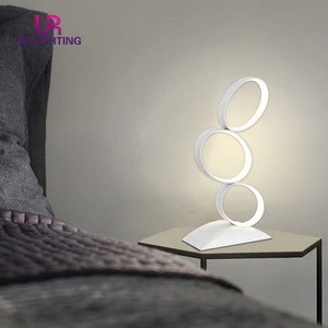 High quality decorative simple modern white bedroom night bedside desk led table lamp