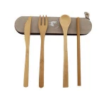 High Quality Eco Friendly Nature Knife  Fork  Spoon Dinner Bamboo Cutlery Set With Bag