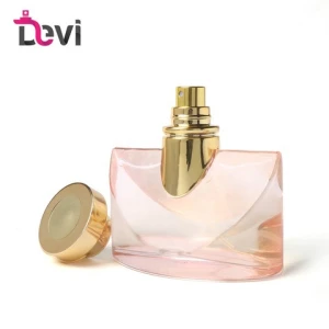 High Quality Elegant 50ml Pink Empty Perfume Glass Bottle Refillable Spray Bottle