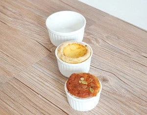 High Quality French home kitchen round cake ramekin personalized cheap ceramic bakeware Ceramic Bowl Porcelain Ramekin
