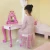 Import High quality MDF wooden kids dressing table and chair set with stool for girl from China