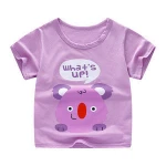 High quality pink lovely girl's cotton printing short sleeve t shirt