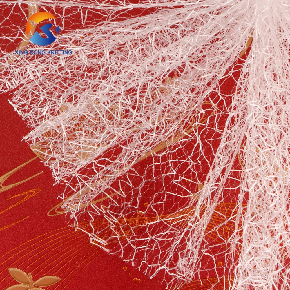 High quality polyester network hard yarn polyester random mesh fabric