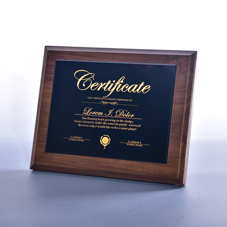 High Quality Square Shape Walnut Wood Plaques for Competition Prizing Ceremony Souvenirs