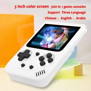 HLM Cheap Buy Game Box 500 in 1 Portable Video Retro Game Console Handheld Game Player with Rechargeable Battery