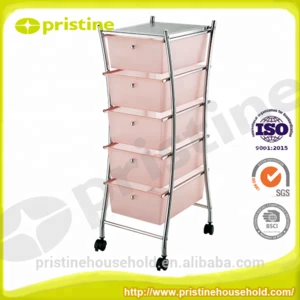 Home office Storage trolley drawer cabinet 5-tier plastic drawer