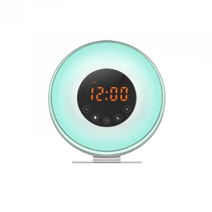 Homeplus New Wake-up Light Alarm Clock Led Touch Clock Led Light Fm Radio Bedroom