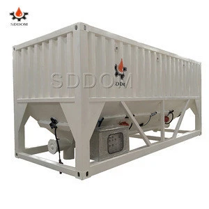 Horizontal cement container type silo for concrete mixing plant
