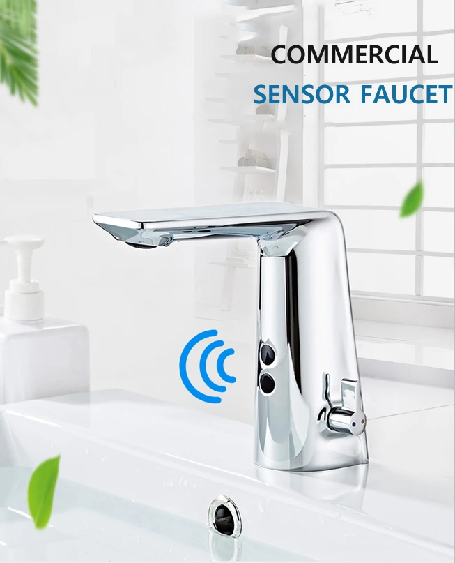 Hot Cold Sensor Tap Infrared Induction Electronic Faucet Basin Faucets Single Handle Sense Faucets Single Hole Brass Modern