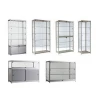 Hot sale factory price fashionable mall kiosk aluminum store jewelry glass display cabinet glass showcase