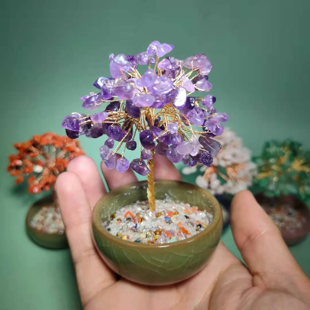 Hot Sale Feng Shui Crafts Natural Healing Stone Crystal Life Tree Crystal Money Tree