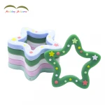Hot Sale Food Grade Safe Christmas Star Silicone Baby Teether