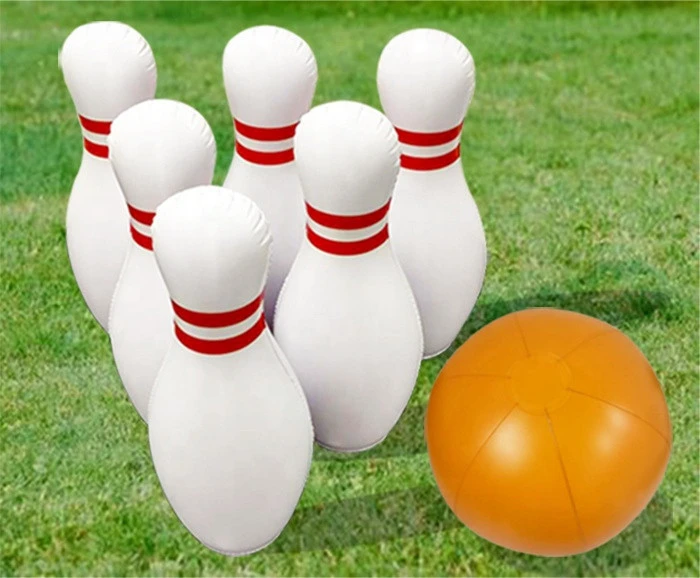 Hot sale  kid&#x27;s indoor-outdoor game toys inflatable bowling pins set for sale
