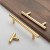 Import Hot Sale Luxury Bedroom T Shaped Bar Solid Brass Curved Handle Shiny Copper Drawer Pulls from China