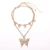 Import Hot sale Luxury Personality Clavicle Chain necklace Sets butterfly stainless steel diamond Necklace Butterfly Diamond Necklace from China