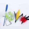 Hot Sale Promotional Pet Cat Toys Colorful Feather Cat Toys With 3 Packs Cat Teasers