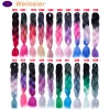 Hot sale three tone four tone rainbow color crochet braid hair products jumbo braiding hair extension
